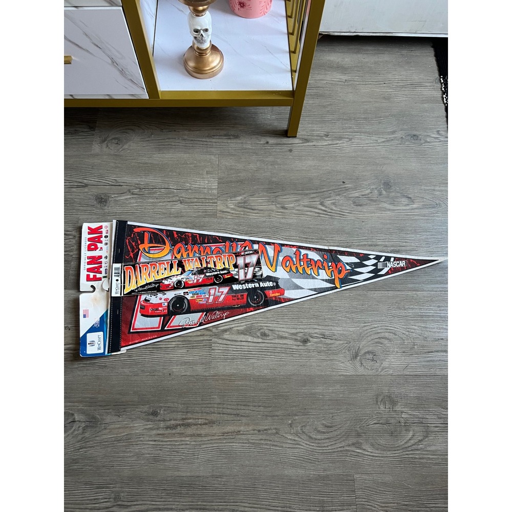New Vintage Darrell Waltrip NASCAR Pennant Banner & Sticker #17